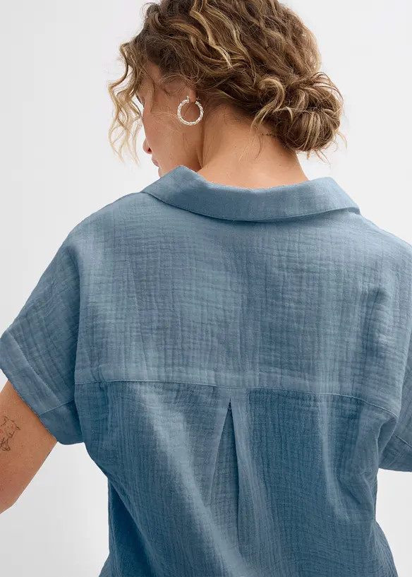 Kortermet musselinbluse, bonprix