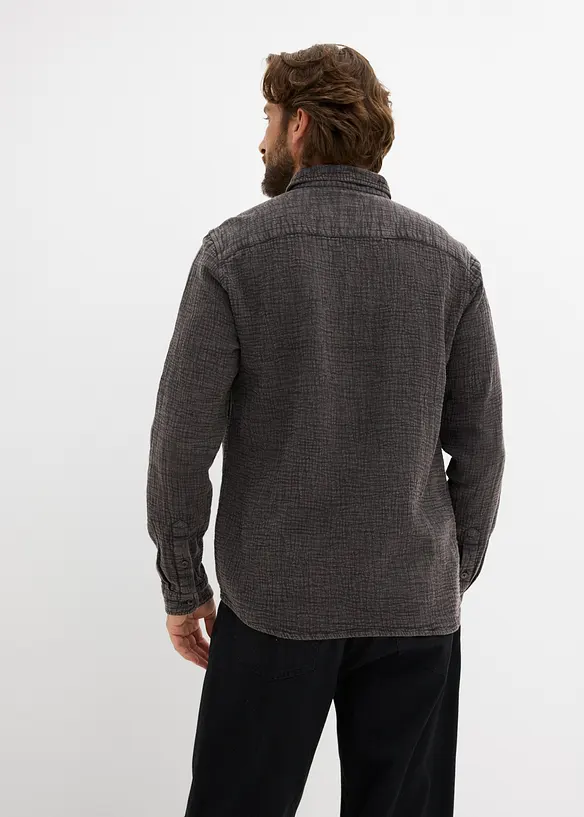 Skjorte av musselin i utvasket stil i 100% bomull, bonprix