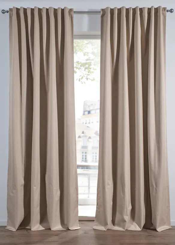 M&oslash;rkleggingsgardin i strukturmateriale (1-pack), bonprix