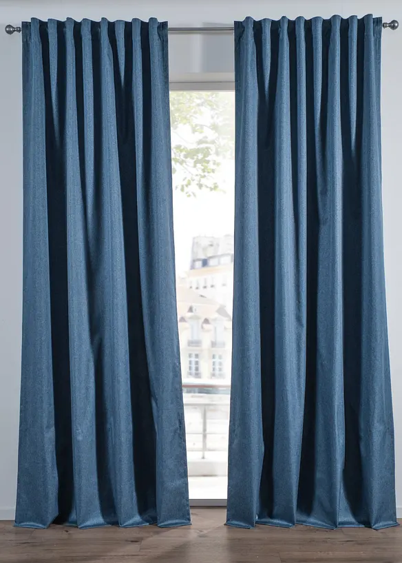 M&oslash;rkleggingsgardin i strukturmateriale (1-pack), bonprix