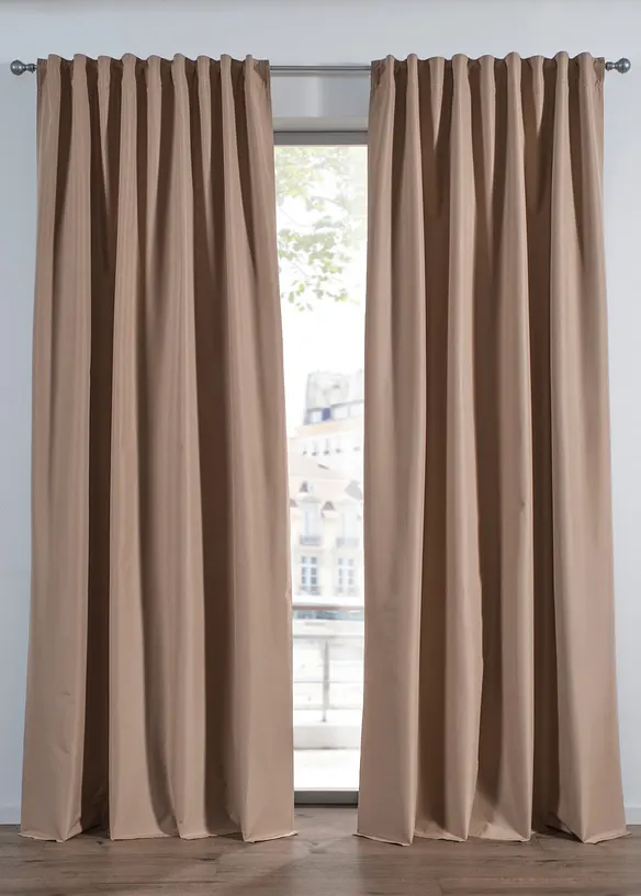 M&oslash;rkleggingsgardin med sort bakside med belegg (1-pack), bonprix