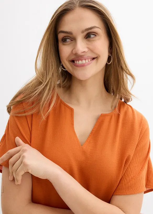 Oversized bluse med elastisk nederkant, bonprix