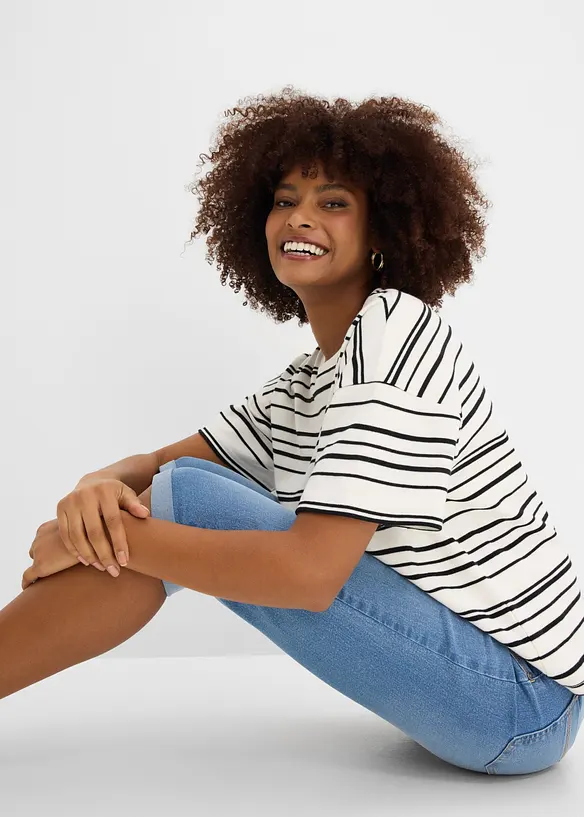 Straight-jeans Mid Waist, cropped, bonprix