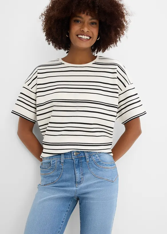 Straight-jeans Mid Waist, cropped, bonprix