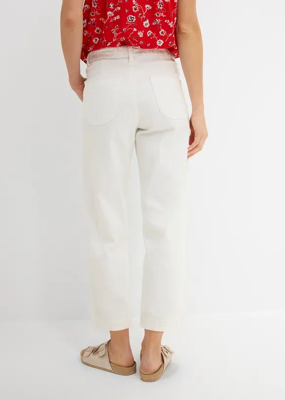 Cropped, Wide Leg-jeans High Waist, komfortlinning, bonprix