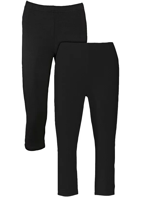 Capri-leggings i smal modell (2-pack), bonprix