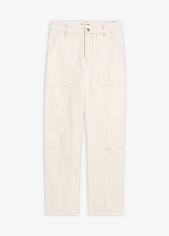 Ankellang twillbukse av bomull-/elastanmiks, bonprix