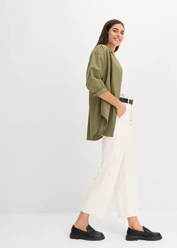 Ankellang twillbukse av bomull-/elastanmiks, bonprix