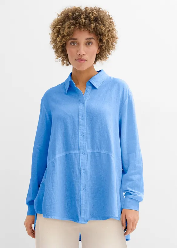 Oversized bluse i linmiks, bonprix