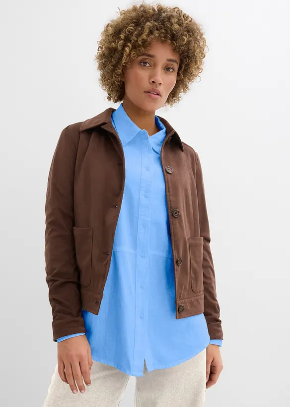 Oversized bluse i linmiks, bonprix