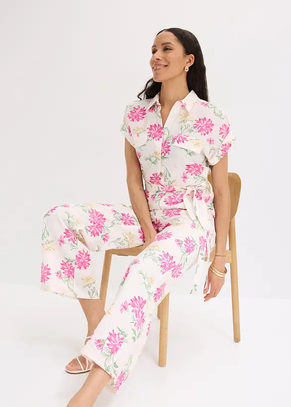 Jumpsuit i lett viskosemiks, bonprix