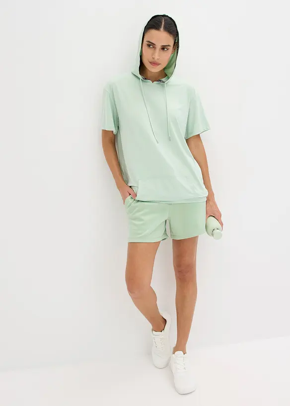 Oversized treningstopp med hette, hurtigt&oslash;rkende, bonprix