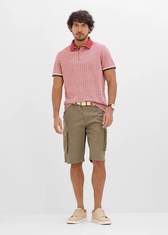 Kortermet jersey-poloskjorte i 100% &oslash;kologisk bomull, bonprix