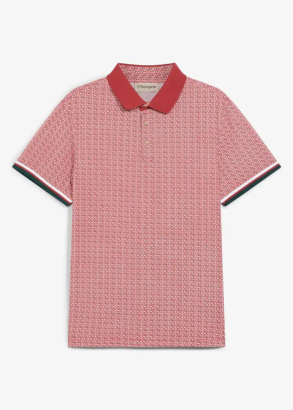 Kortermet jersey-poloskjorte i 100% &oslash;kologisk bomull, bonprix