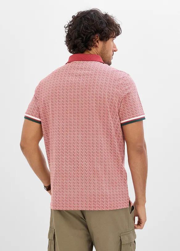Kortermet jersey-poloskjorte i 100% &oslash;kologisk bomull, bonprix