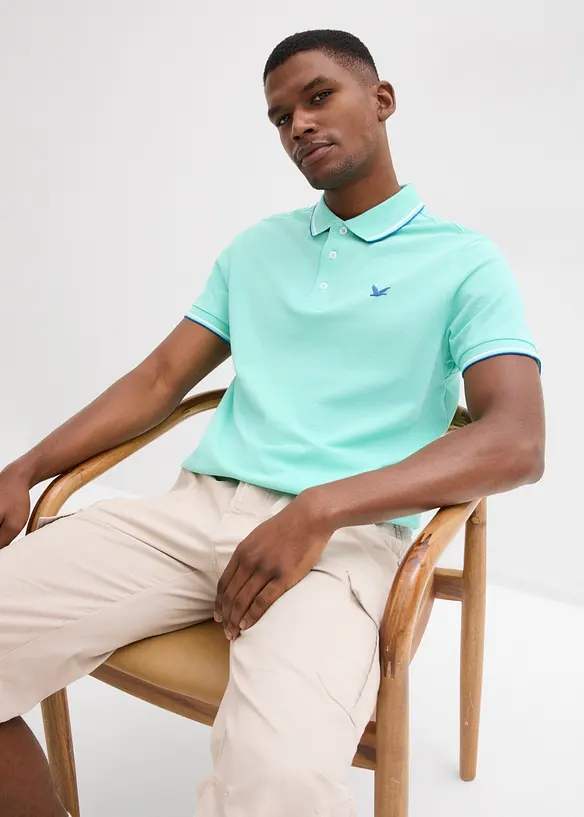 Pik&eacute;-poloskjorte i 100% &oslash;kologisk bomull, bonprix