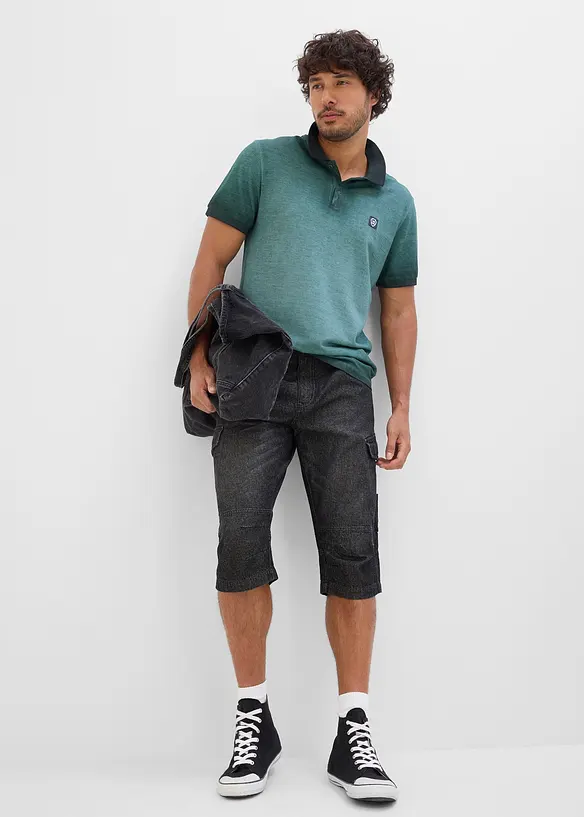 Pik&eacute;-poloskjorte i vasket look, bonprix