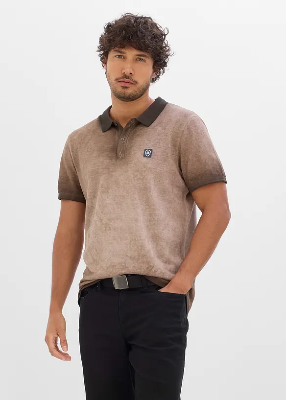 Pik&eacute;-poloskjorte i vasket look, bonprix