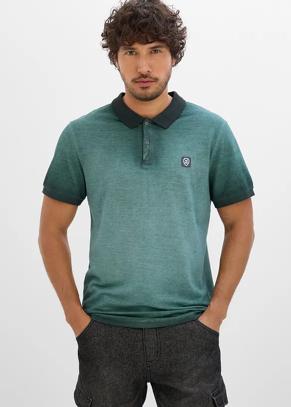 Pik&eacute;-poloskjorte i vasket look, bonprix