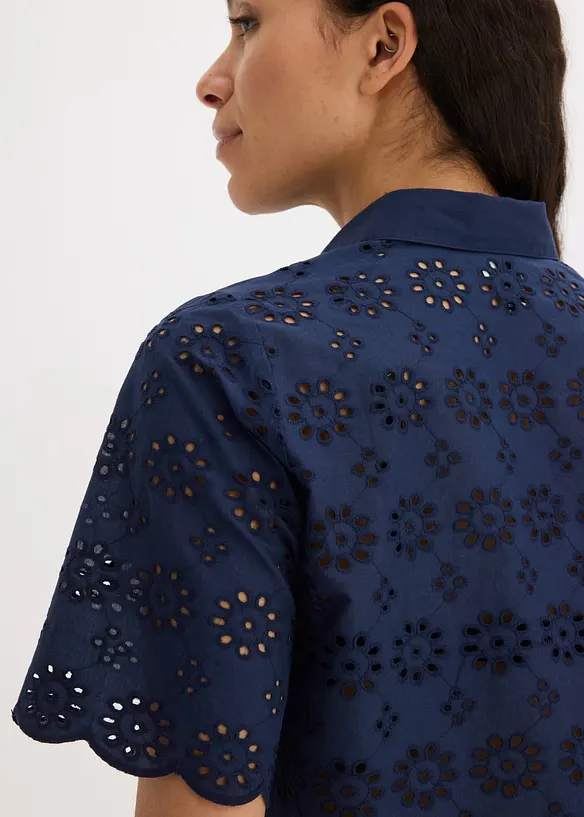 Kortermet bluse i 100% bomull, bonprix