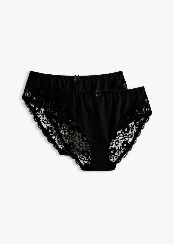 Truse med h&oslash;y midje (2-pack), bonprix