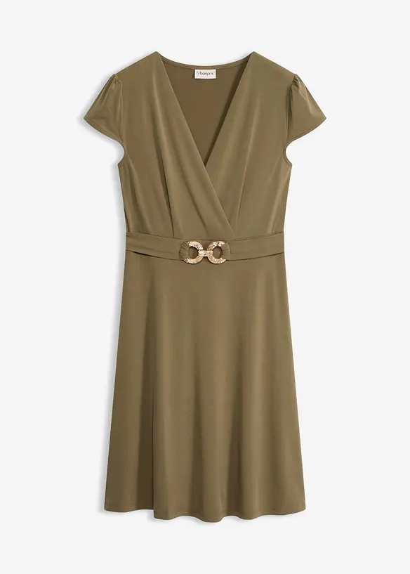 Jerseykjole med dekorativ spenne, bonprix