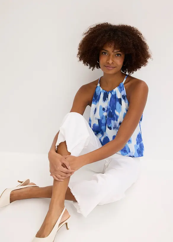 Ermel&oslash;s, m&oslash;nstret bluse, bonprix