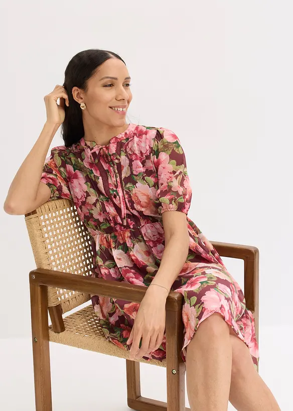 Tunikakjole med blonde, bonprix