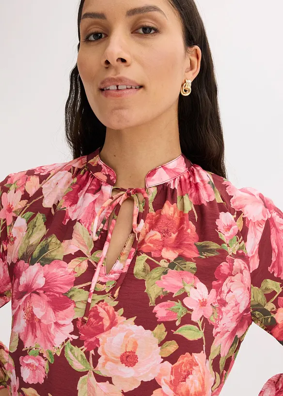 Midikjole i lett viskosemiks, bonprix