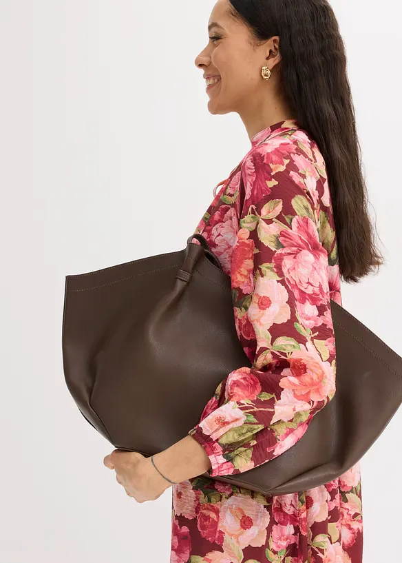 Midikjole i lett viskosemiks, bonprix