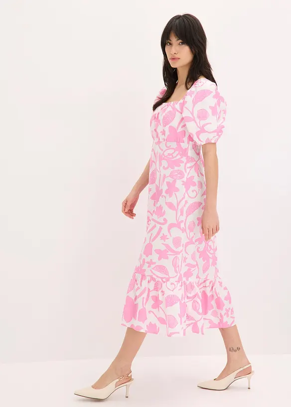 Midikjole i 100% &oslash;kologisk bomull, bonprix