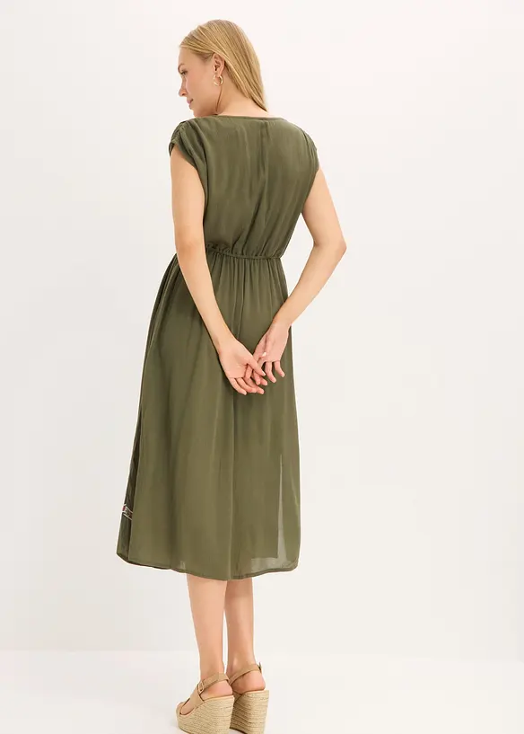 Midikjole i lett viskose og bohemsk stil, bonprix