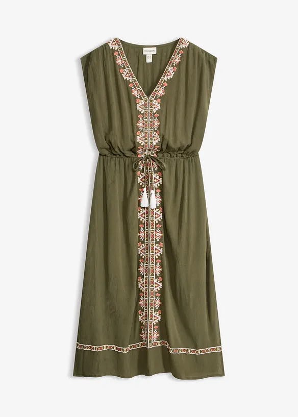 Midikjole i lett viskose og bohemsk stil, bonprix