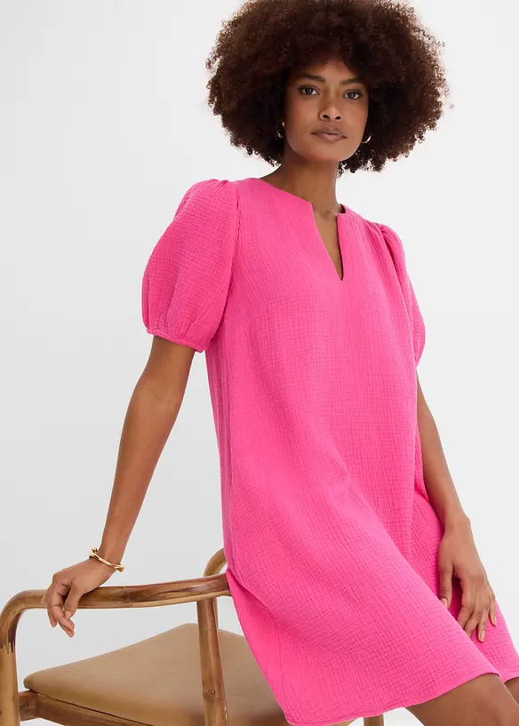 Kort musselinkjole, bonprix