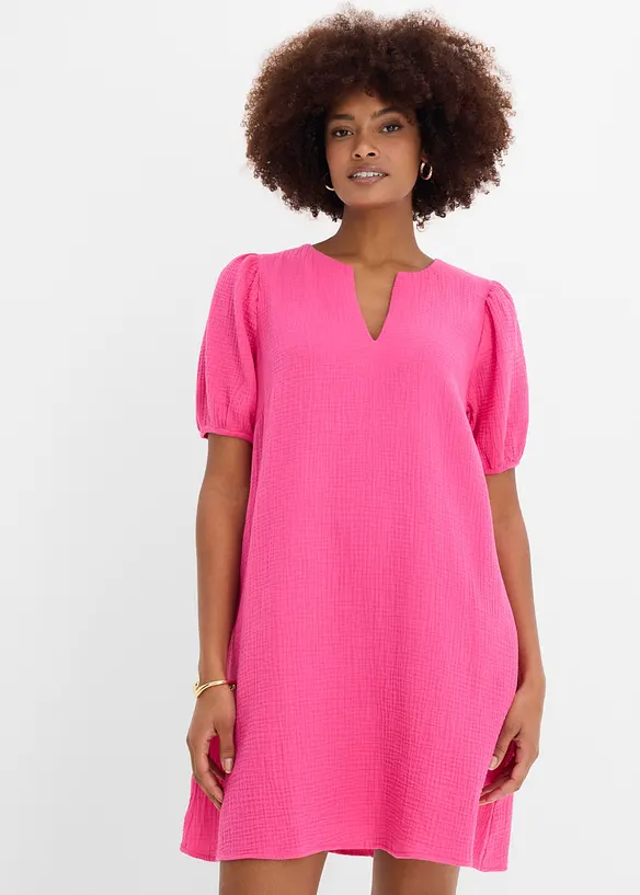 Kort musselinkjole, bonprix