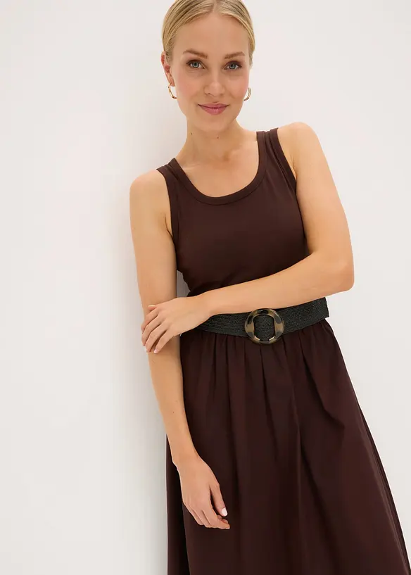 Jerseykjole i materialblanding, bonprix