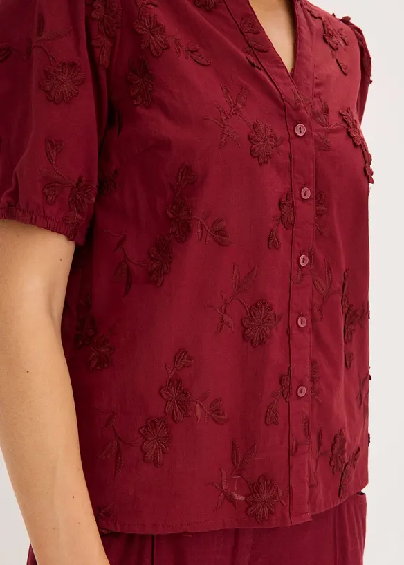 Kortermet bluse i 100% bomull, bonprix