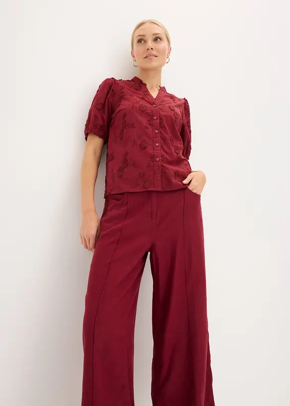 Kortermet bluse i 100% bomull, bonprix