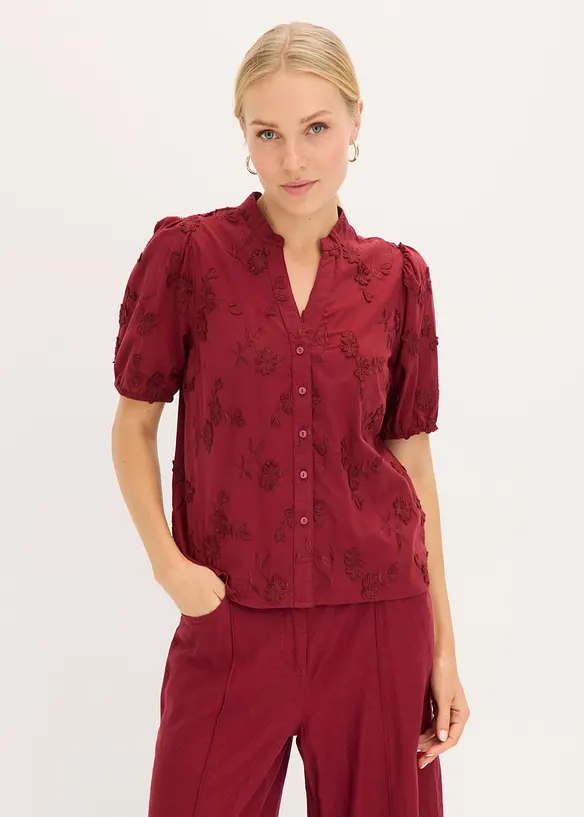 Kortermet bluse i 100% bomull, bonprix