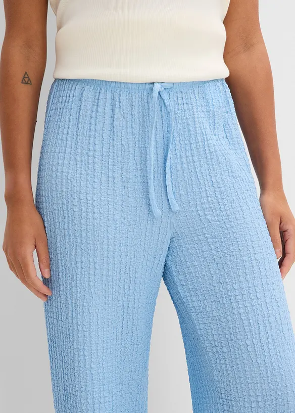 Vid pull on-bukse i strukturert krepp, bonprix