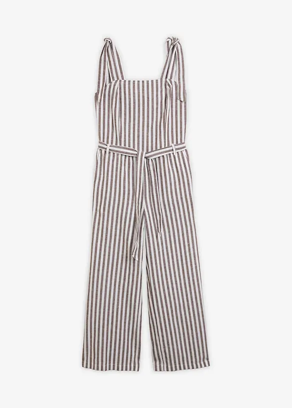 Jumpsuit i bomull med lin, bonprix