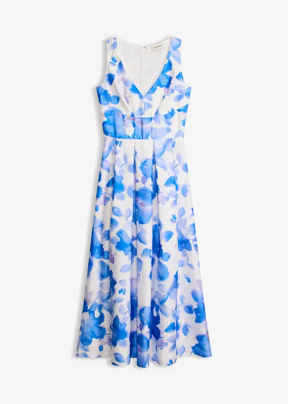 Maxikjole i glinsende sateng, bonprix