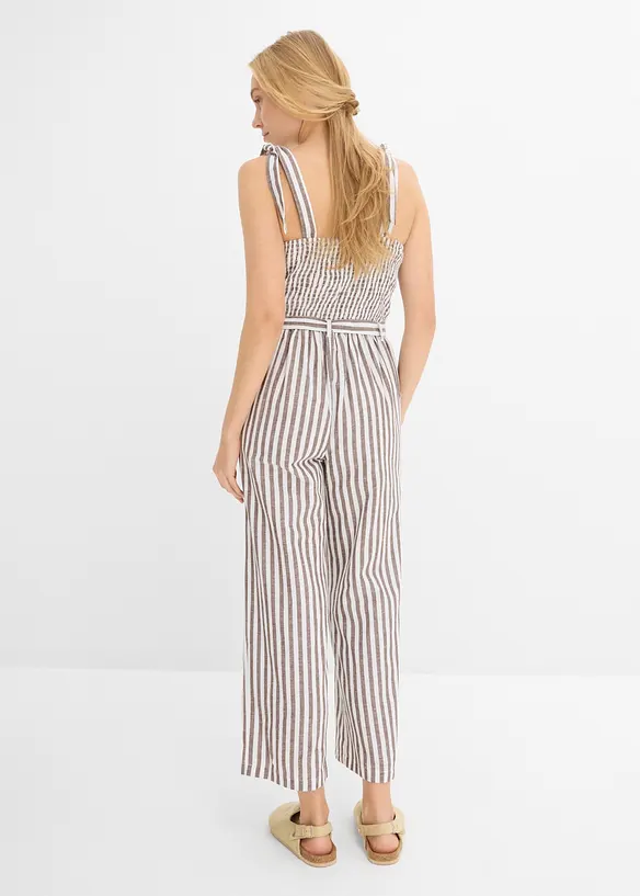 Jumpsuit i bomull med lin, bonprix