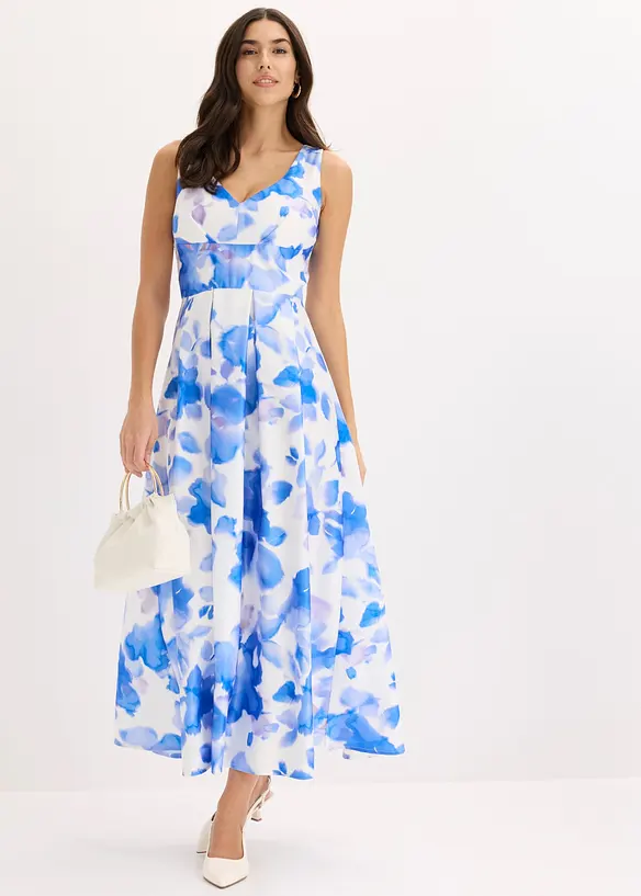 Maxikjole i glinsende sateng, bonprix