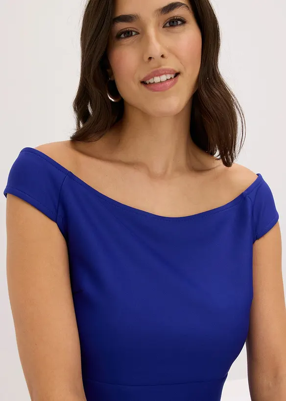 Off shoulder-kjole med blonder, bonprix