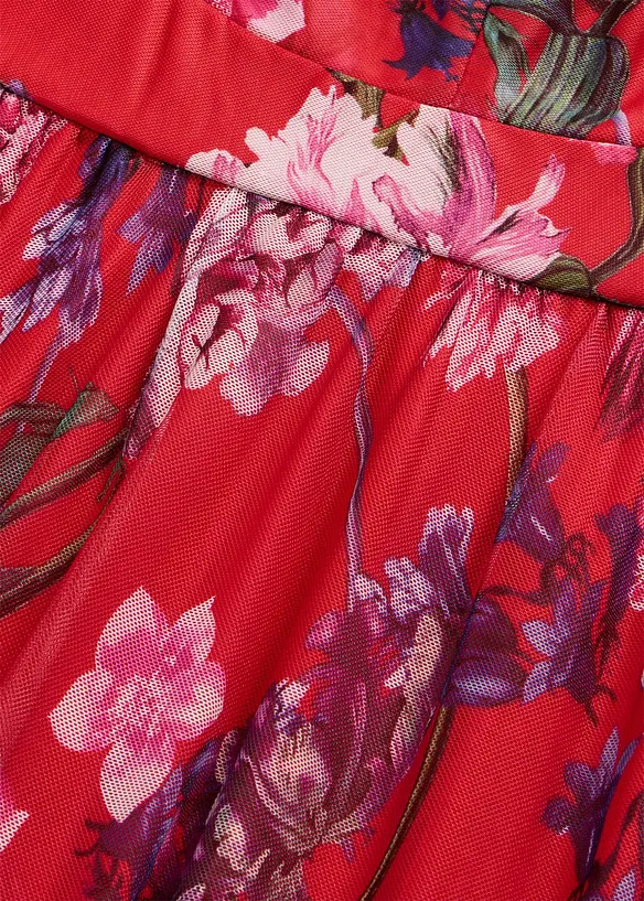 Maxikjole av delikat tyll med stropper, bonprix