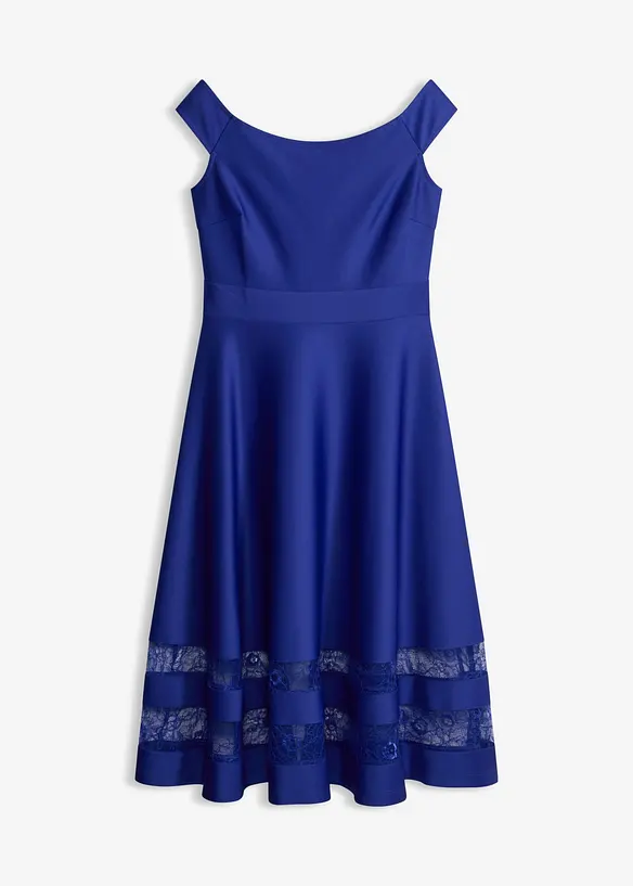 Off shoulder-kjole med blonder, bonprix