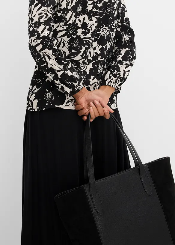 Bluse med blondeb&aring;nd, bonprix