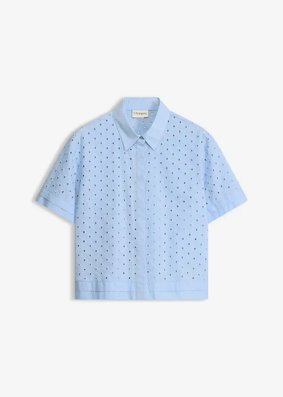 Bluse med hullbroderi, bonprix