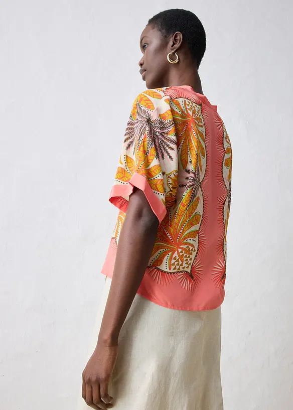 Blusetunika med silke, bonprix